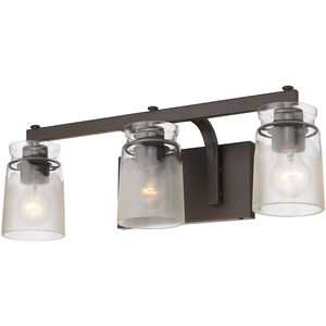 Travers 3 Light 23 inch Rubbed Bronze Bath Vanity Wall Light